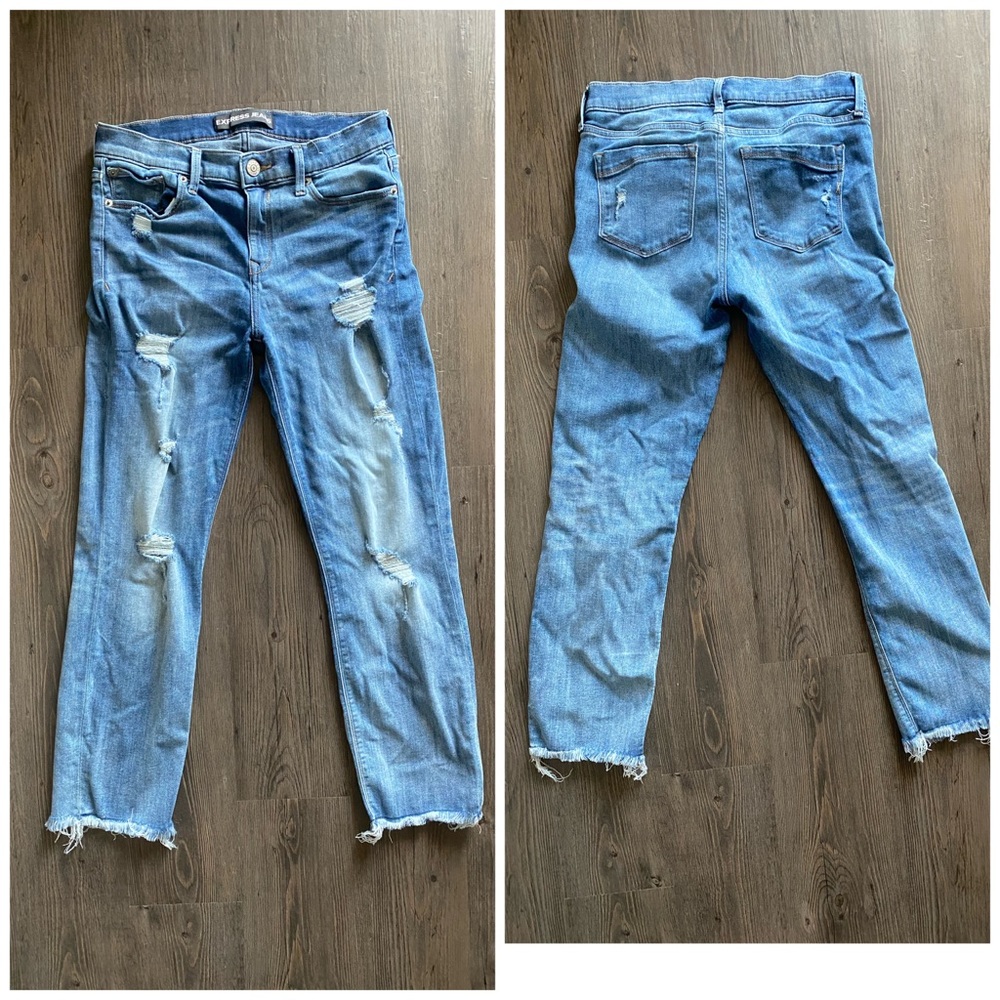 Express Blue jeans with rips